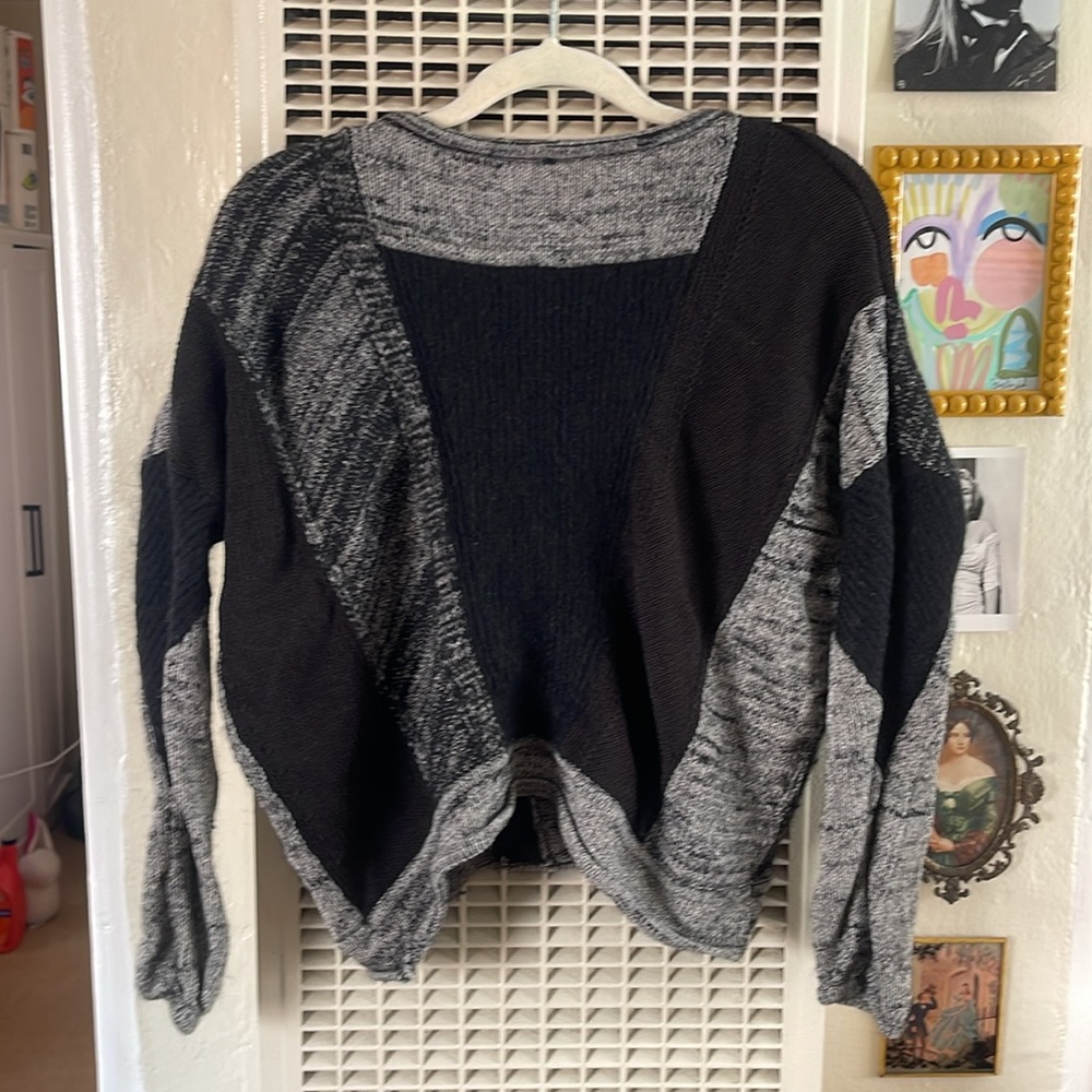 Helmut Lang Color-Block Knit Cropped Sweater - image 6